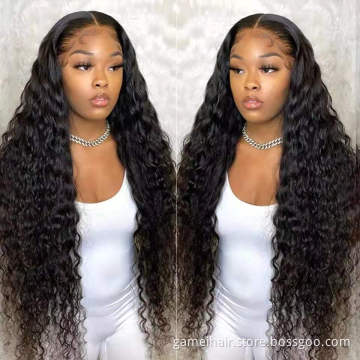 Brazilian Raw Hair Vendors  Deep Wave wig Human Hair  Yes Wigs Cheap Human Hair Transparent HD Full Lace Wigs for Black Women
